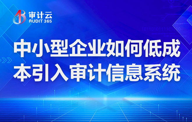 中小型企业如何低成本引入审计信息系统
